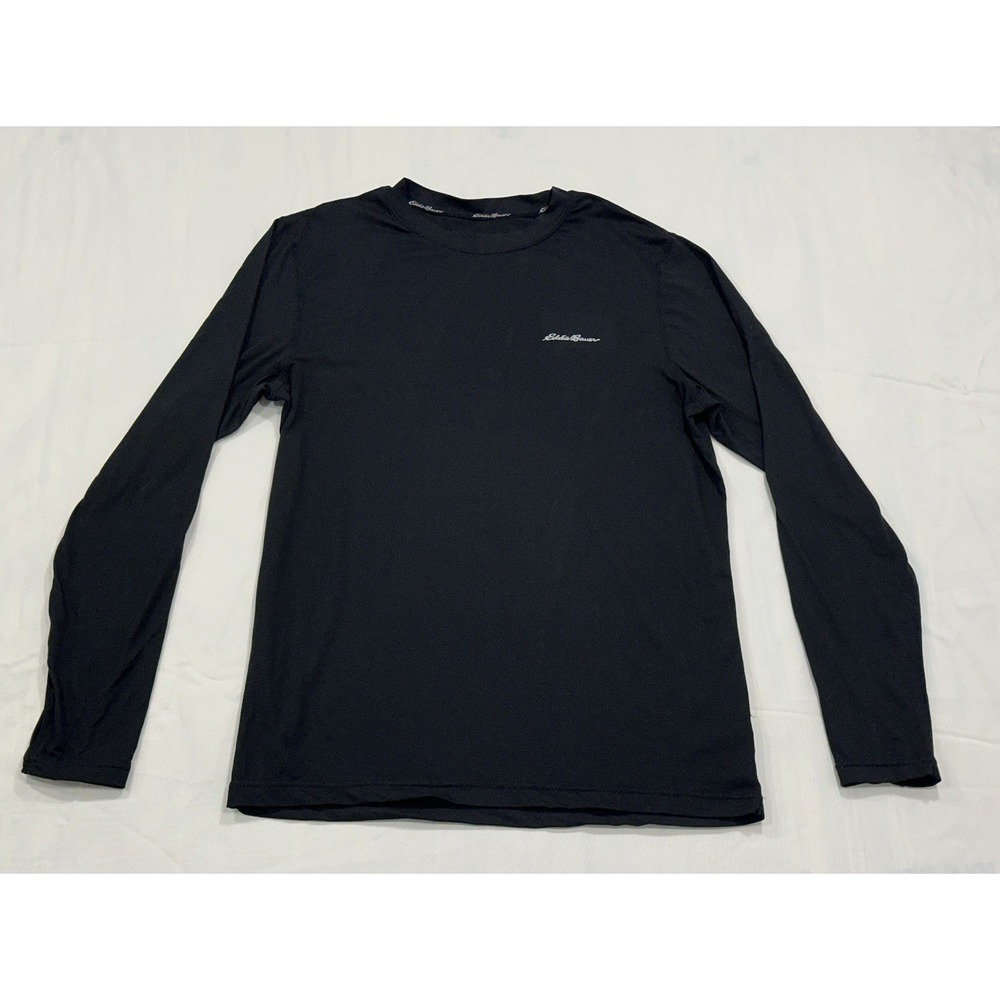 Eddie Bauer Men's Black Long Sleeve Shirt Size Small W/ Thumb Anchors